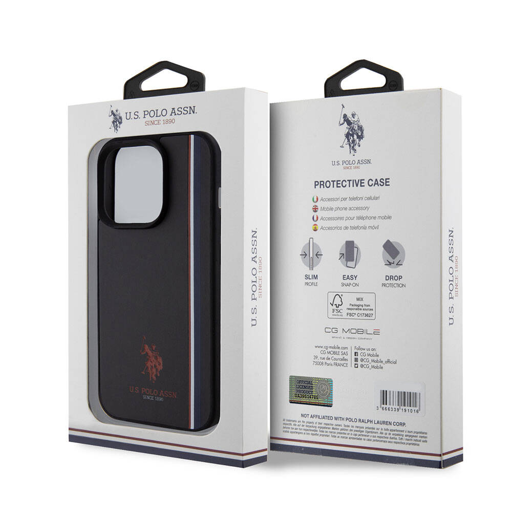 U.S. Polo Assn. iPhone 15 Pro Orjinal Lisanslı Üç Renk Şerit Tasarımlı Baskı Logolu Telefon Kılıfı - 15 U.S. Polo Assn. iPhone 15 Pro Orjinal Lisanslı Üç Renk Şerit Tasarımlı Baskı Logolu Telefon Kılıfı - 15
